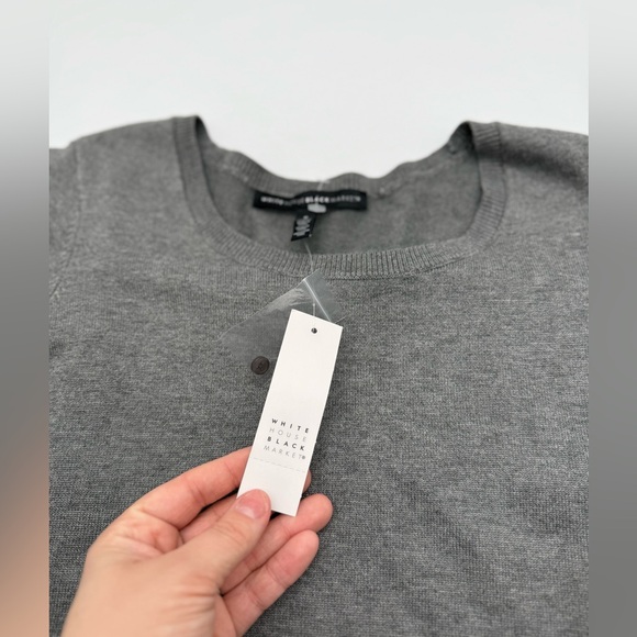 Women’s White House Black Market gray Layered Snakeskin Shirt Sweater NWT Sz S - Picture 5 of 13